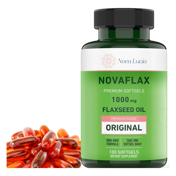 Aceite De Linaza Orgánico 1000 Mg Omega 3 6 9 Ala Para Cabel - Imagen 1