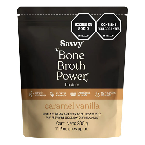 Proteína Savvy Caramel Vanilla  Bone Broth Mini 280g - Imagen 1