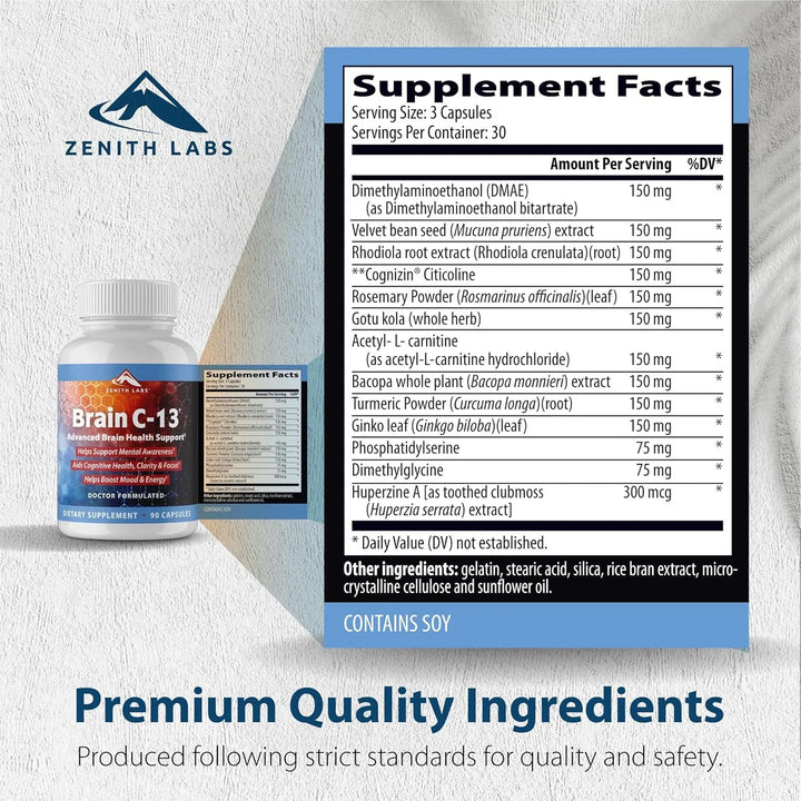 Refuerzo Cognitivo Brain C-13 Apoyo Natural Salud Cerebral M - Imagen 4