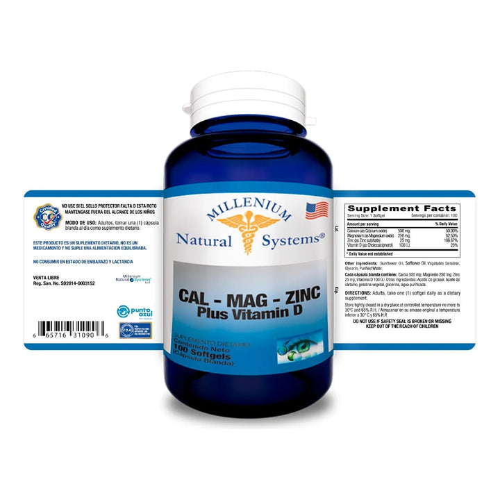 Calcio Magnesio Zinc + Vit D  Cal-mag-zinc - Imagen 2