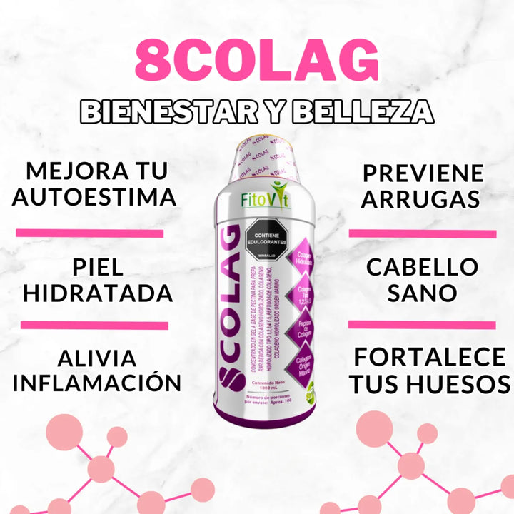 8 Colágenos Concentrados Péptidos De Colágeno Marino 1l X3 Uva - Imagen 2