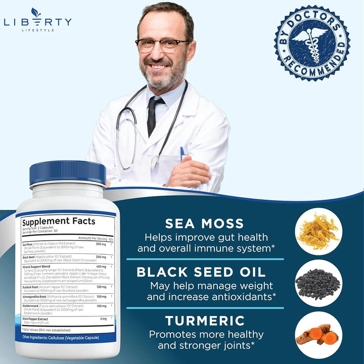 Aceite De Semilla Negra De Musgo Marino Con Ashwagandha Cúrc - Imagen 3