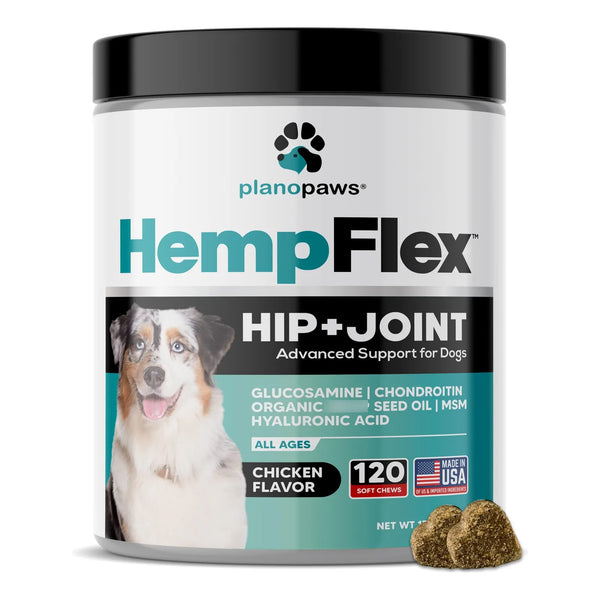 Golosinas HempFlex Glucosamina Condroitina Para Perros Alivio Articular 120 Unidades