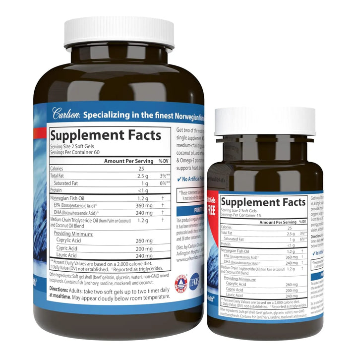 Aceite De Coco Mct Omega 3 Ácidos Caprílicos Cápricos Epa Dh - Imagen 2