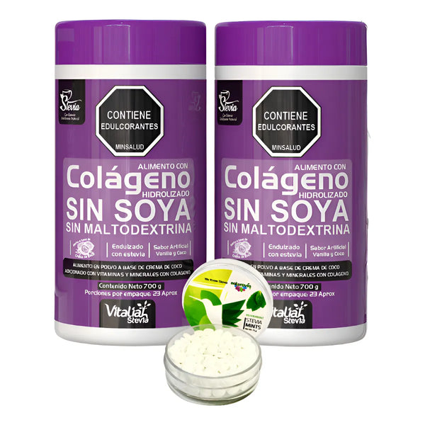 Combo X2 Colágeno Hidrolizado Vainilla Vitaliah + Mentas Naturales - Imagen 1