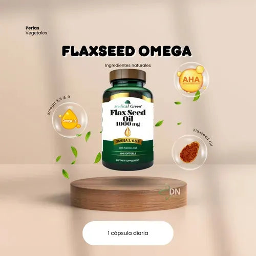Flax Seed Oil 1000mg Omega 3-6-9 X100 Soft Sin Sabor - Imagen 3