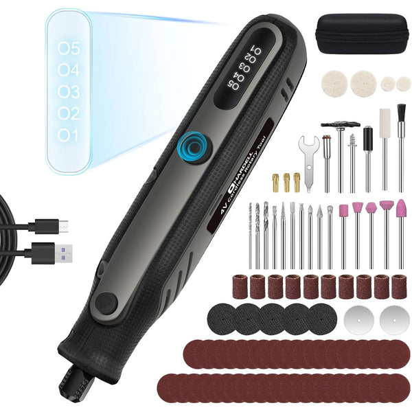 Kit Herramienta Giratoria Inalámbrica 4V HARDELL 5 Velocidades 86 Accesorios