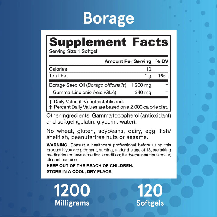 Aceite De Borraja 1200 Mg 120 Cápsulas Blandas Gla Saludable - Imagen 6