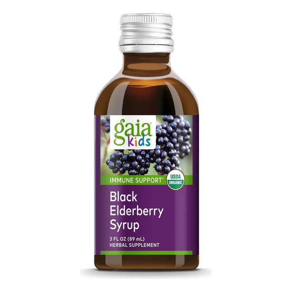 Jarabe De Saúco Negro Orgánico Miel Para Niños Apoyo Inmunológico Gaia Herbs