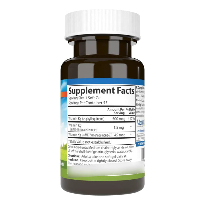 Cápsulas Blandas K1 Y K2 Mk-4 Mk-7 Para Salud Ósea Y Cardiov - Imagen 2