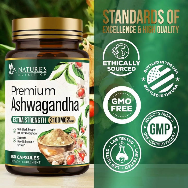 Ashwagandha Orgánica 1950 Mg Fuerte Apoyo Relajación Bioperi - Imagen 4