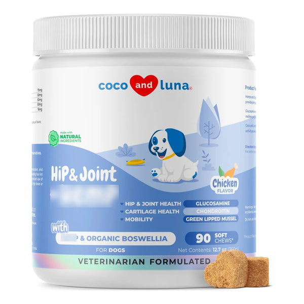 Suplemento De Cáñamo Para Perros Con Glucosamina Y Mejillón De Labios Verdes 90 Masticables Suaves