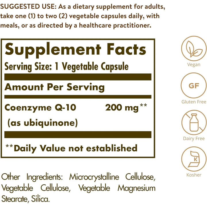 Coenzima Q10 200 Mg 30 Cápsulas Saludables Para El Corazón A - Imagen 2
