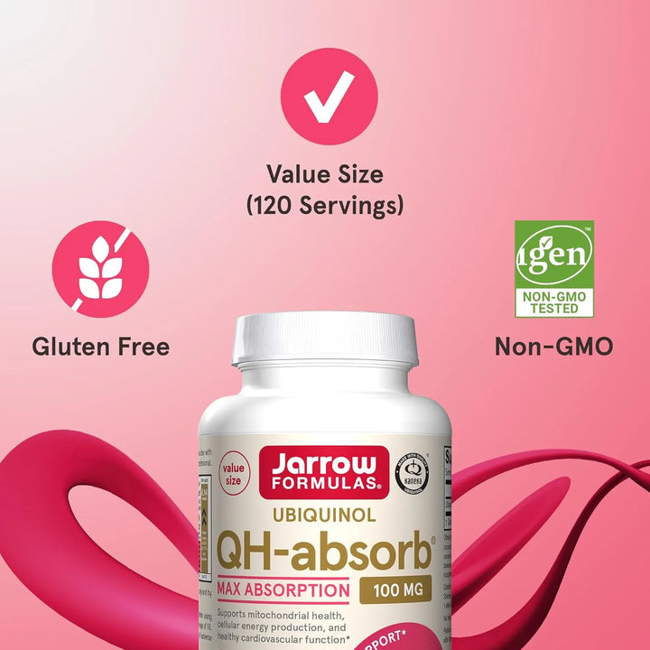 Qh-absorb 200 Mg Maxima Absorcion Jarrow Formulas 120 Cap - Imagen 6