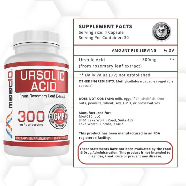 Ácido Ursólico 300mg Extracto De Romero Activador De Ampk Y - Imagen 4