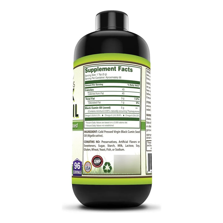 Aceite De Semilla Negra 473 Ml 0.5 G Por Porción 96 Porcione - Imagen 3