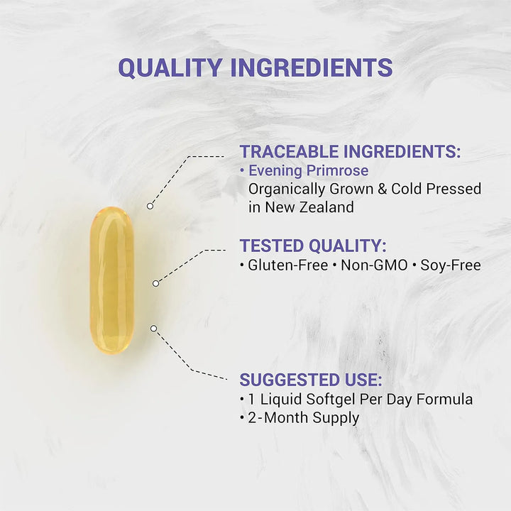 Aceite De Onagra 1300 Mg 100% Natural De Nueva Zelanda 60 Cá - Imagen 3