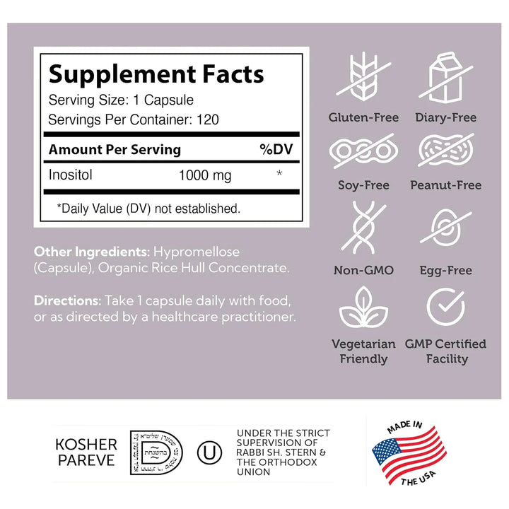 Cápsulas Inositol 1000 Mg Apoyo Estado De Ánimo Sistema Nerv - Imagen 5