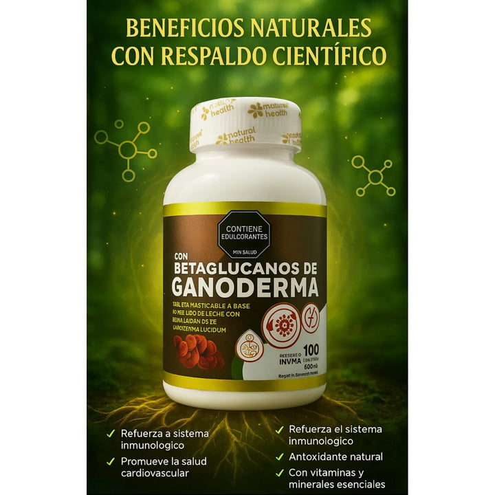 Ganoderma Con Betaglucanos 600mg Refuerzo Defensas Sistema Inmunológico Energía - Imagen 5