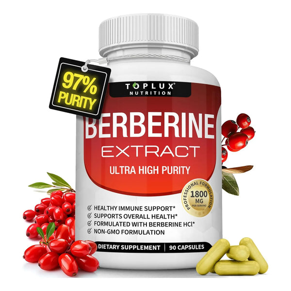 Berberina Plus 1800 Mg Hcl Complex Bienestar General 90 Cap - Imagen 1
