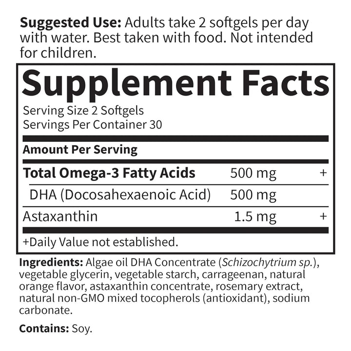 Aceite De Algas Omega 3 Dha 500 Mg Sabor Naranja Salud Cereb - Imagen 5