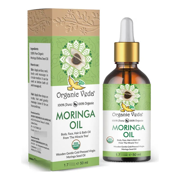 Aceite De Moringa Orgánico Prensado En Frío Para Rostro Y Cabello