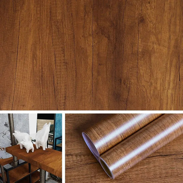 Papel Contacto Vinilo Madera Impermeable Para Muebles Renovación Fácil