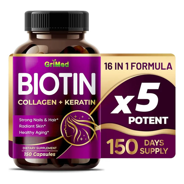 Capsulas De Biotina Colageno Y Queratina Gritmed Para Unas Fuertes