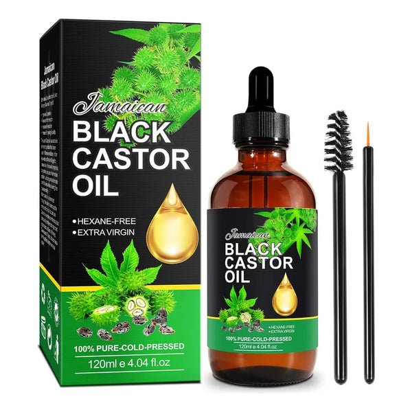 Aceite De Ricino Negro Jamaicano Organico Prensado En Frio 4 Oz Multiples Beneficios