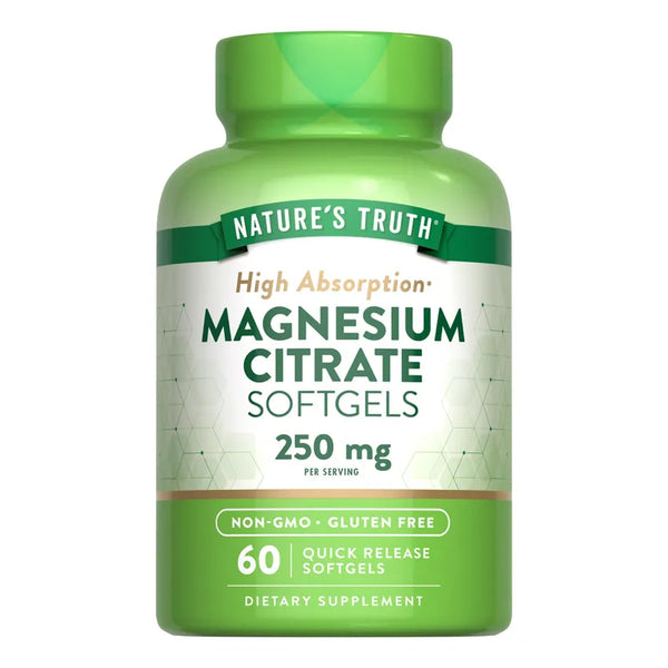 Capsulas Blandas De Citrato De Magnesio Natures Truth 250 Mg Alta Absorcion