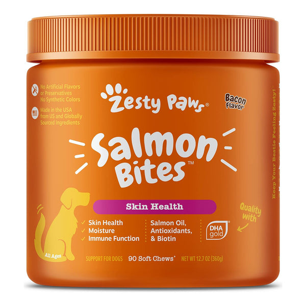 Zesty Paws Perros Salud Piel Pelaje Picazon Suplemento Con Omega3