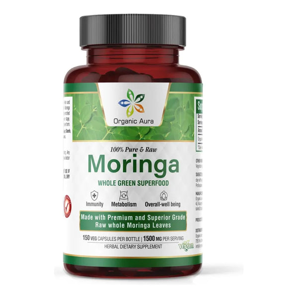 Capsulas Organicas Moringa 1500 Mg 150 Veg Aumenta Energia Metabolismo