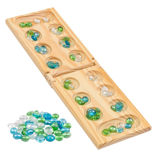 Juego De Mesa Mancala De Madera Regal Games Con Piedras Multicolor