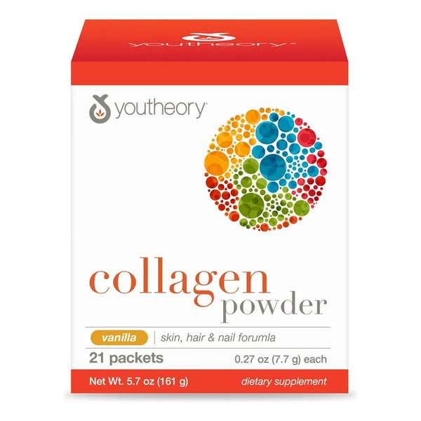 Colageno En Polvo Vainilla Youtheory 21 Porciones Suplemento Nutricional