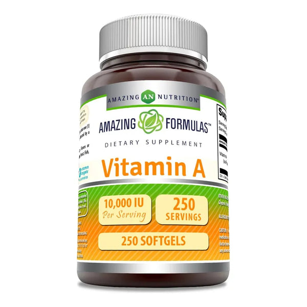 Vitamina A 3000 Mcg 10000 Ui 250 Capsulas Suplemento Sin Gluten