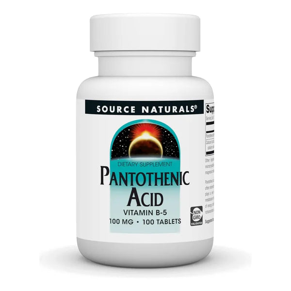 Ácido Pantoténico 100 Mg Vitamina B5 Source Naturals Suplemento Tabletas