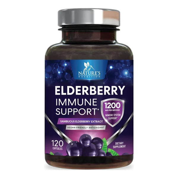 Capsulas De Extracto De Sauco Nature's Nutrition Apoyo Inmunologico Potente