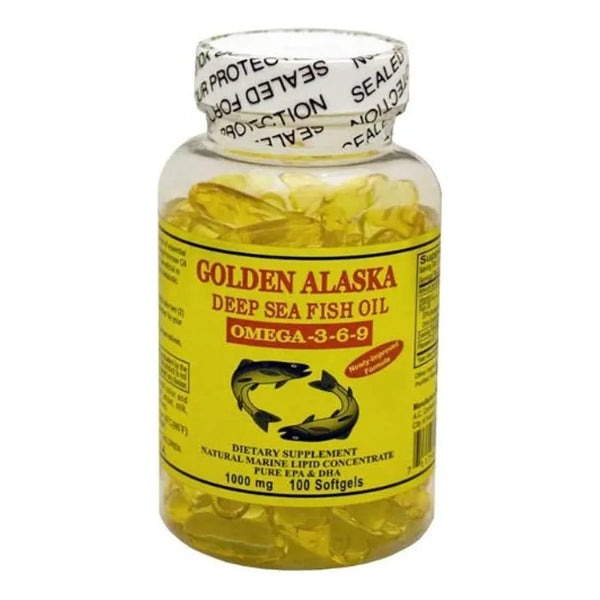 Aceite Marino Omega 3 6 9 Golden Alaska 1000 Mg Para La Salud