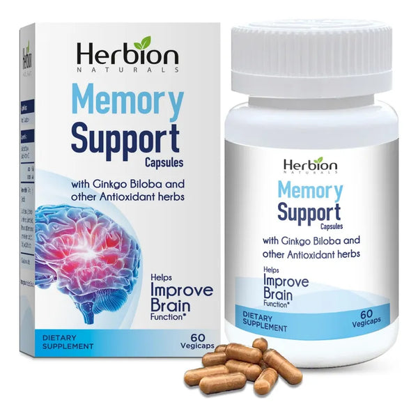 Capsulas De Apoyo Memoria Ginkgo Biloba Herbion Naturals Para Adultos