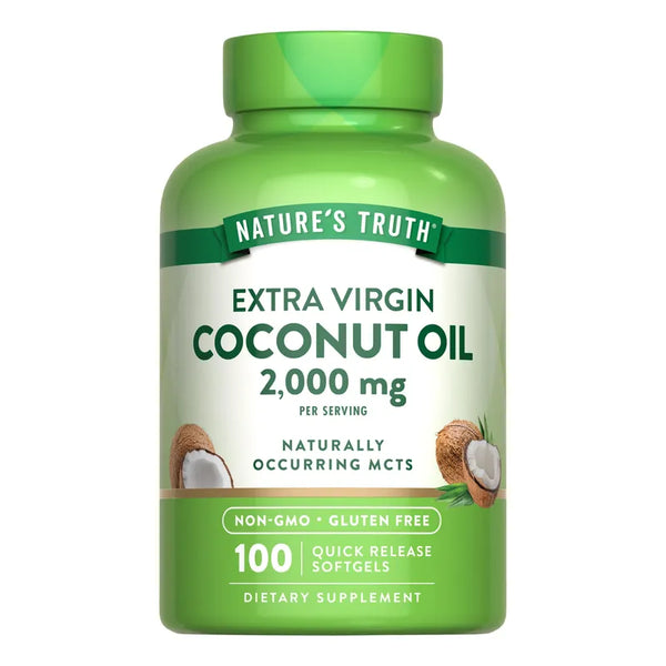 Capsulas Aceite Coco 100 U De Natures Truth Sin Gluten Y Sin Omg