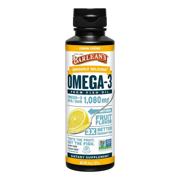 Aceite Omega 3 Barlean's EPA DHA Crema De Limón Sin Eructos