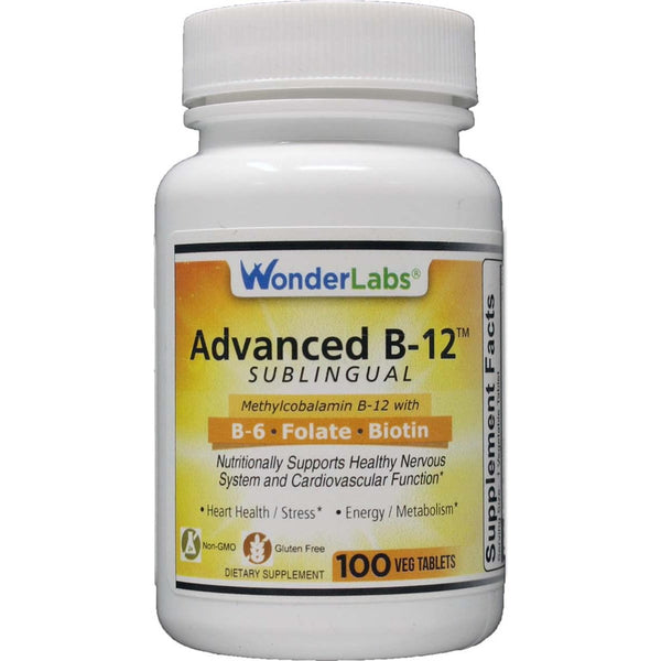 Vitamina B12 Sublingual 1000 Mcg B6 Folato Biotina Comprimidos Sin Gluten