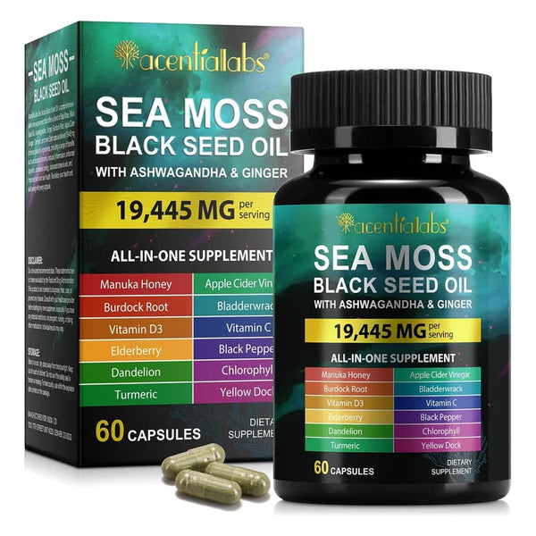 Aceite De Semilla Negra Con Musgo Marino Ashwagandha Jengi Suplemento