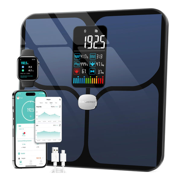 Báscula De Grasa Corporal Ablegrid Digital Recargable Con Sincronización Bluetooth