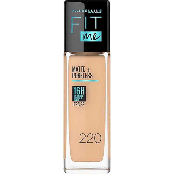 Base De Maquillaje Líquida Maybelline Fit Me Matte Poreless 30ml Tono 220 Natural Beige