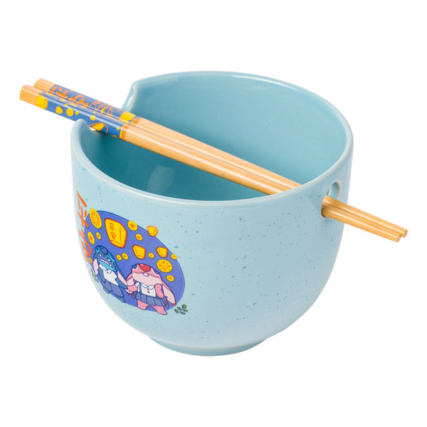 Cuenco De Ramen Lilo And Stitch Con Palillos Apto Para Microondas 20oz