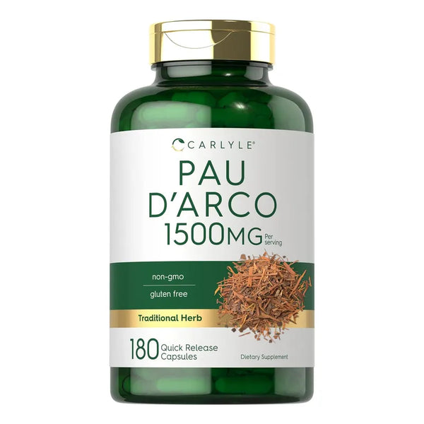 Capsulas De Pau D Arco 1500 Mg Carlyle 180 Unidades Sin Gluten