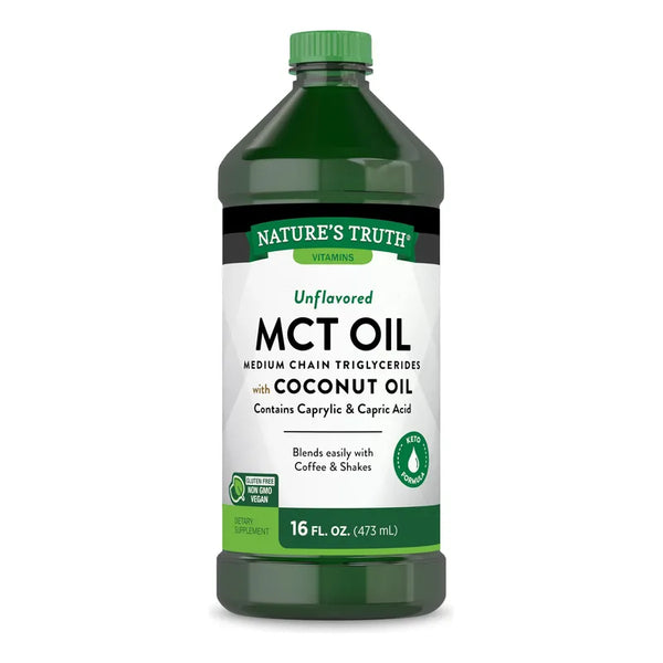 Aceite Mct De Natures Truth Energía Ketogénica Sin Sabor 473 Ml