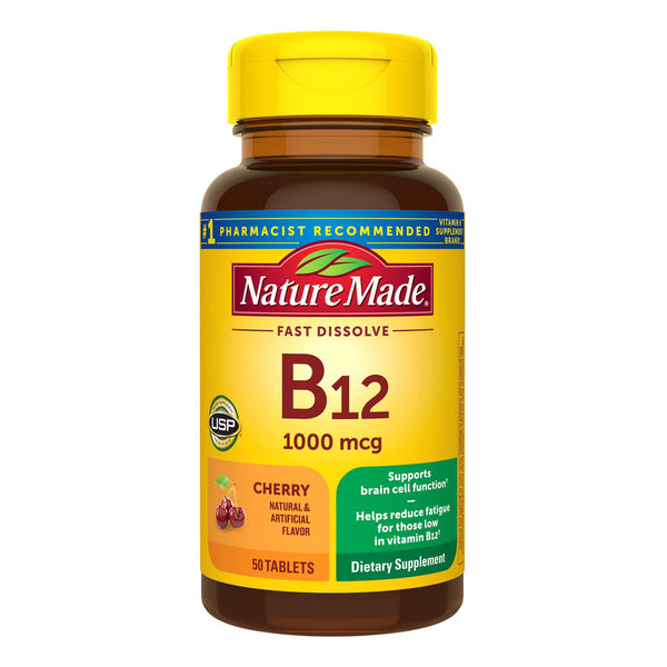 Vitamina B12 Sublingual 1 Mg 50 Cápsulas Para Energía y Bienestar