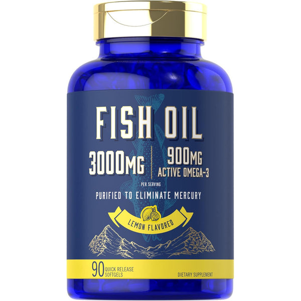 Aceite De Pescado 3000 Mg Omega 3 Con Sabor Limón Potencia Tu Salud